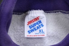 画像5: 90s USA製 JERZEES 無地 タートルネック スウェット 杢ライトグレー×紫 XL★ブランク RUSSELLラッセル (5)