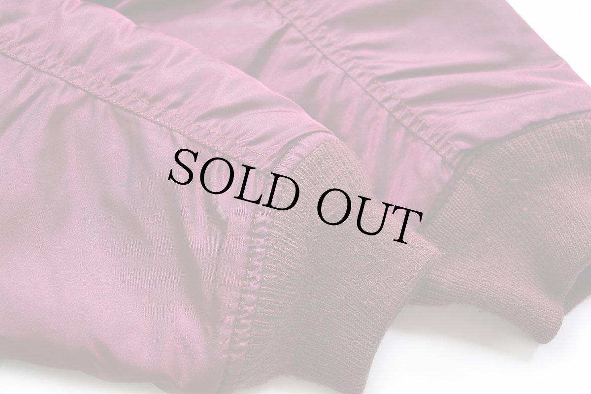 画像7: 80s ALPHAアルファ MA-1 フライトジャケット ボルドー S (7)