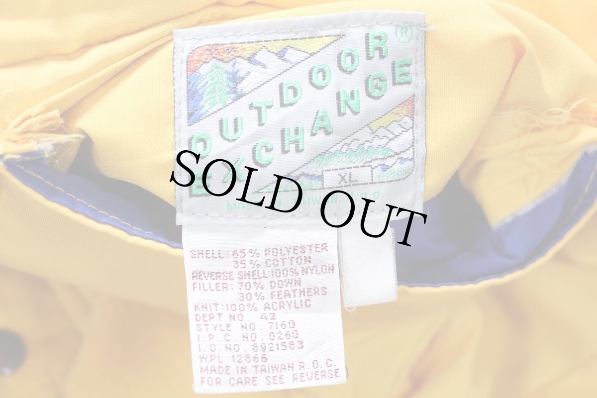 画像4: 80s MONTGOMERY WARD OUTDOOR EXCHANGE 無地 リバーシブル ナイロン ダウンベスト 黄×青 XL (4)