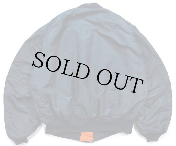 90s USA製 ALPHAアルファ パッチ付き MA-1 フライトジャケット 紺 XXL