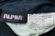 画像4: 90s USA製 ALPHAアルファ パッチ付き MA-1 フライトジャケット 紺 XXL★特大 (4)