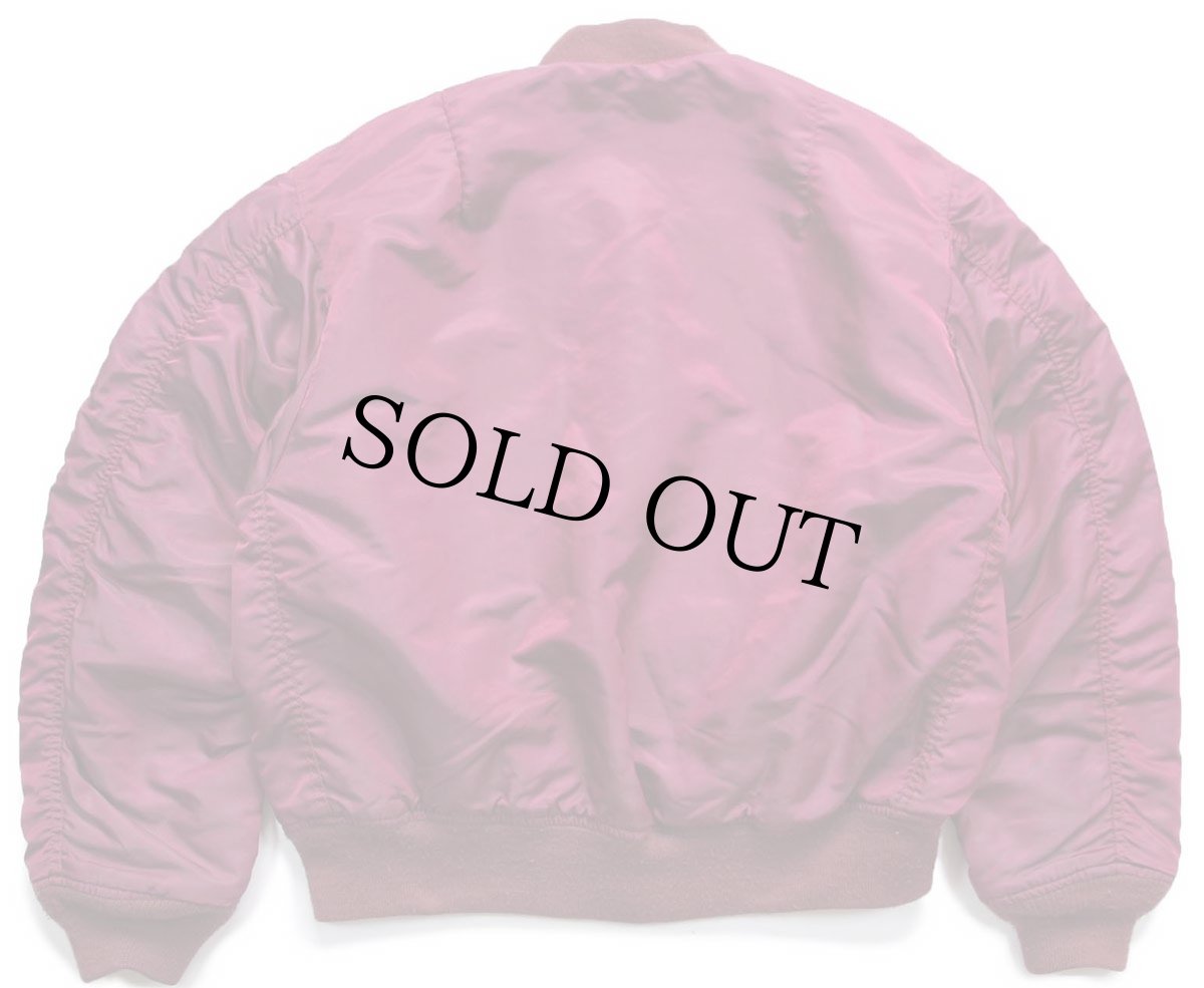 画像2: 80s ALPHAアルファ MA-1 フライトジャケット ボルドー S (2)