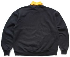 画像2: 90s メキシコ製 CHALK LINE 無地 レイヤード タートルネック スウェット 黒×黄★ブランク (2)