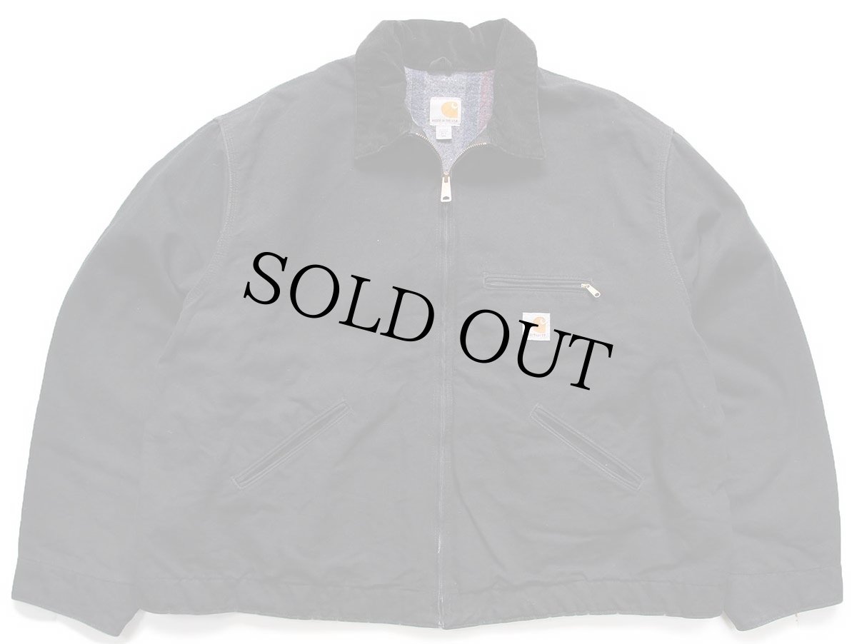 画像1: USA製 carharttカーハート ブランケットライナー ダック地 デトロイトジャケット 黒 3XL★特大 (1)