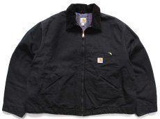 画像1: USA製 carharttカーハート ブランケットライナー ダック地 デトロイトジャケット 黒 3XL★特大 (1)