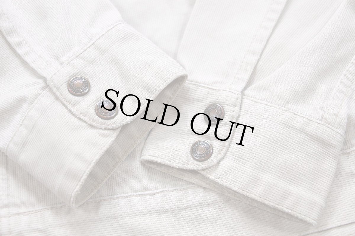 画像6: 90s Levi'sリーバイス WHITE TAB JACKETS 70519 コットン ピケ ワークジャケット ベージュ L★ユーロ (6)