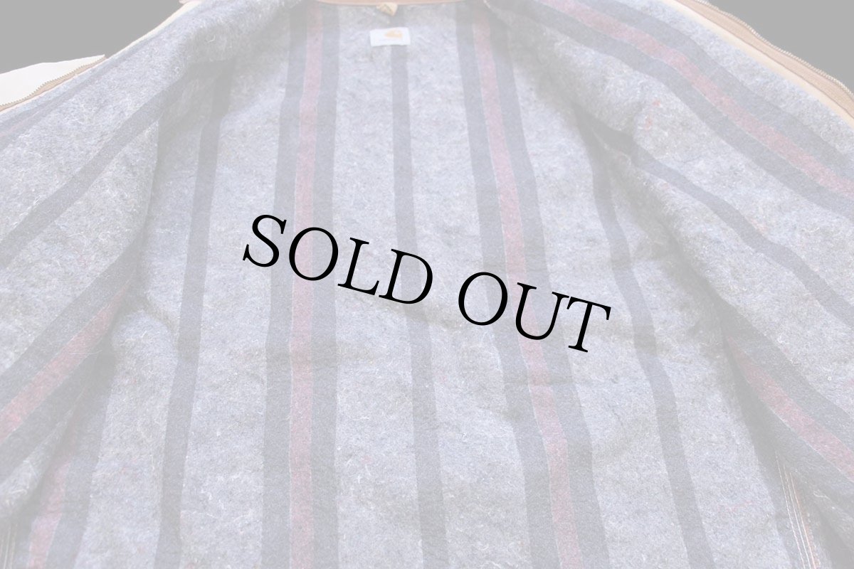 画像5: 90s carharttカーハート ブランケットライナー ダック地 デトロイトジャケット 茶 フェード (5)