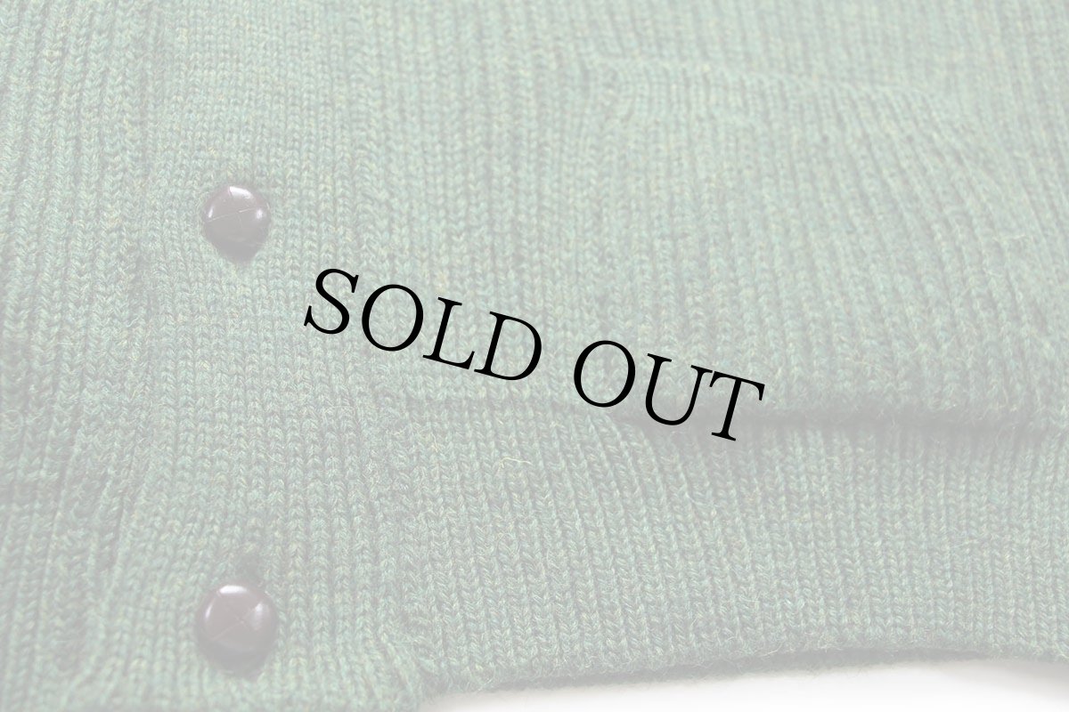 画像5: 英国製 PETER CHRISTIAN ショールカラー ローゲージ ブリティッシュ ウールニット カーディガン 緑 ミックス 4XL★特大 (5)