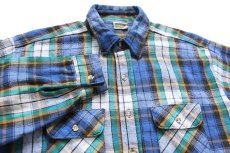 画像3: 90s USA製 FIVE BROTHERファイブブラザー チェック コットン フランネルシャツ 2XL★特大 (3)