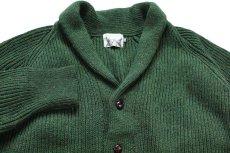 画像3: 英国製 PETER CHRISTIAN ショールカラー ローゲージ ブリティッシュ ウールニット カーディガン 緑 ミックス 4XL★特大 (3)