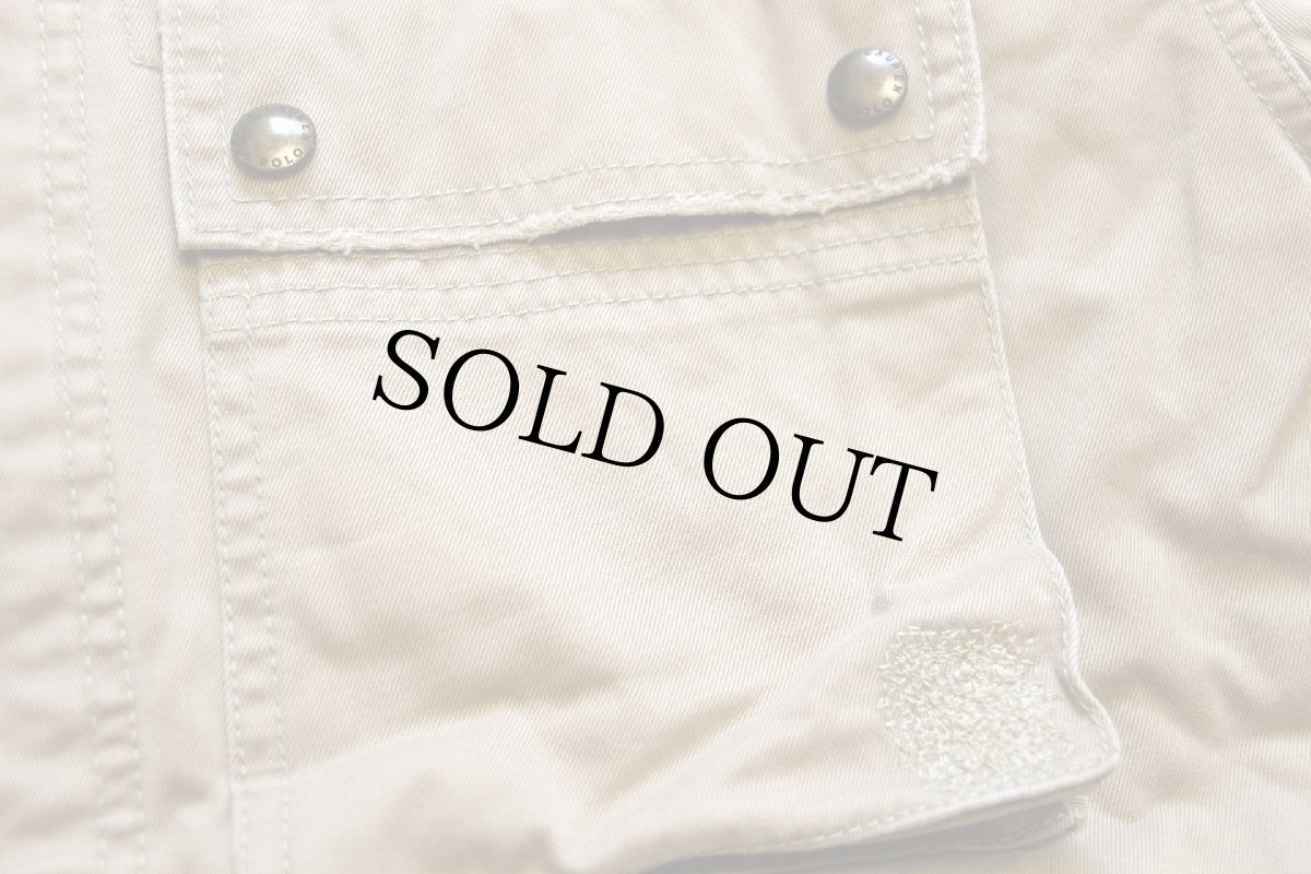 画像6: 00s ポロ ラルフローレン チンスト&パッチ付き ビンテージ加工 コットンツイル フィールドジャケット カーキ XL (6)