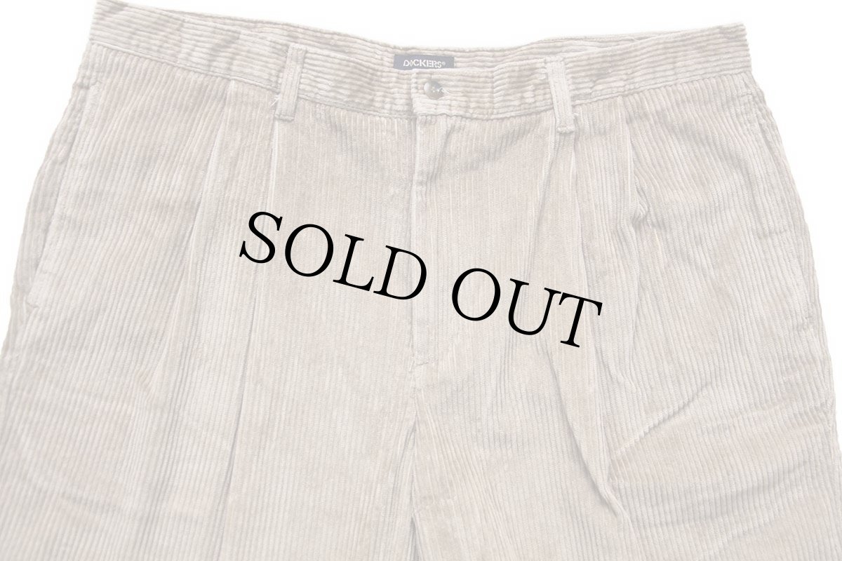 画像4: 90s DOCKERSドッカーズ RELAXED FIT ツータック 太畝 コーデュロイパンツ ブラウンベージュ W40 L32★Levi'sリーバイス (4)