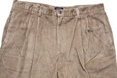 画像4: 90s DOCKERSドッカーズ RELAXED FIT ツータック 太畝 コーデュロイパンツ ブラウンベージュ W40 L32★Levi'sリーバイス (4)