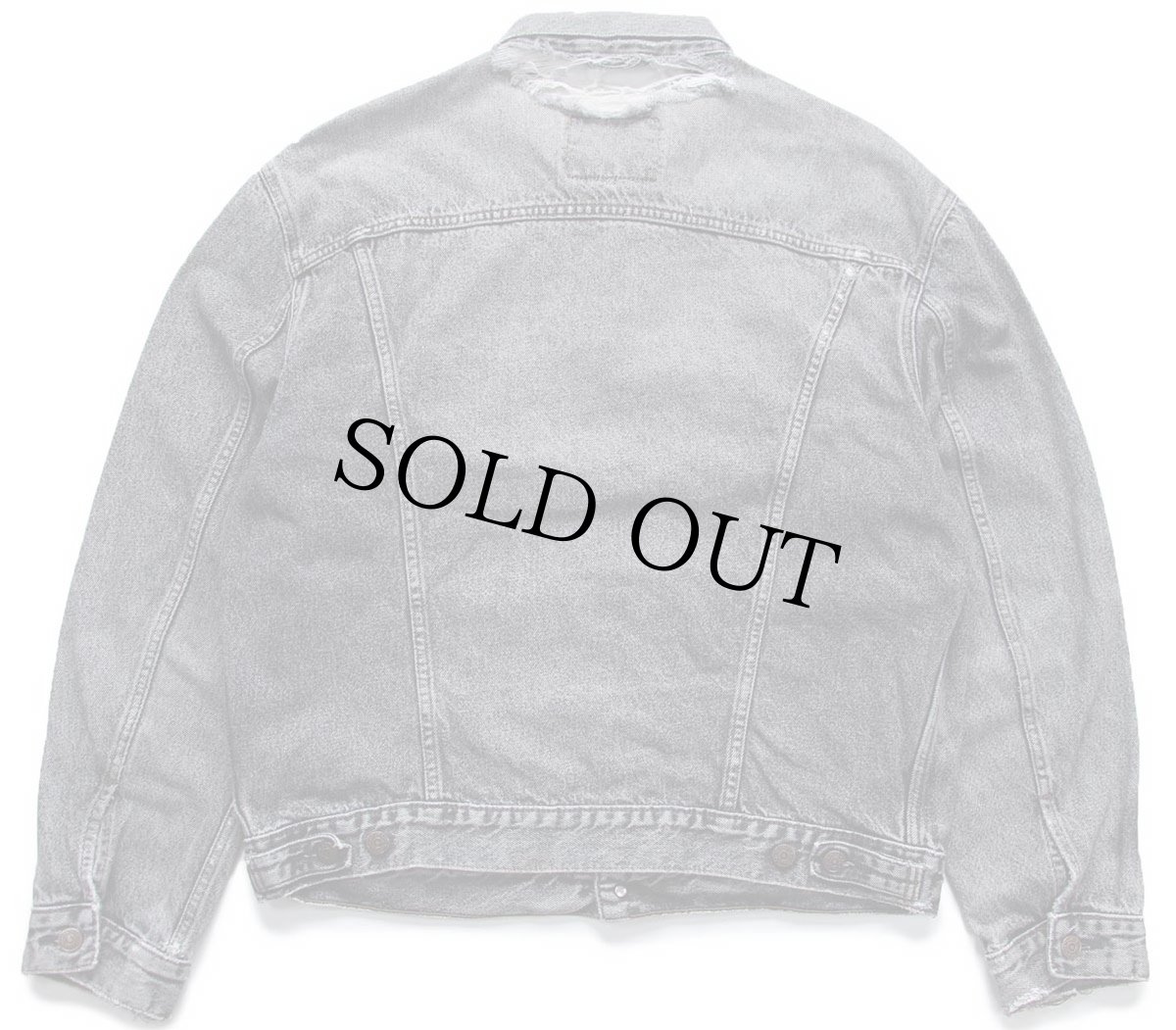 画像2: 90s Levi'sリーバイス 70503 先染め ブラック デニムジャケット 4ポケット ボロ XL★ユーロ (2)