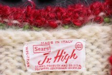 画像4: 70s イタリア製 Sears Jr.High Vネック ウール×モヘヤニット セーター ナチュラル キッズ 10J (4)