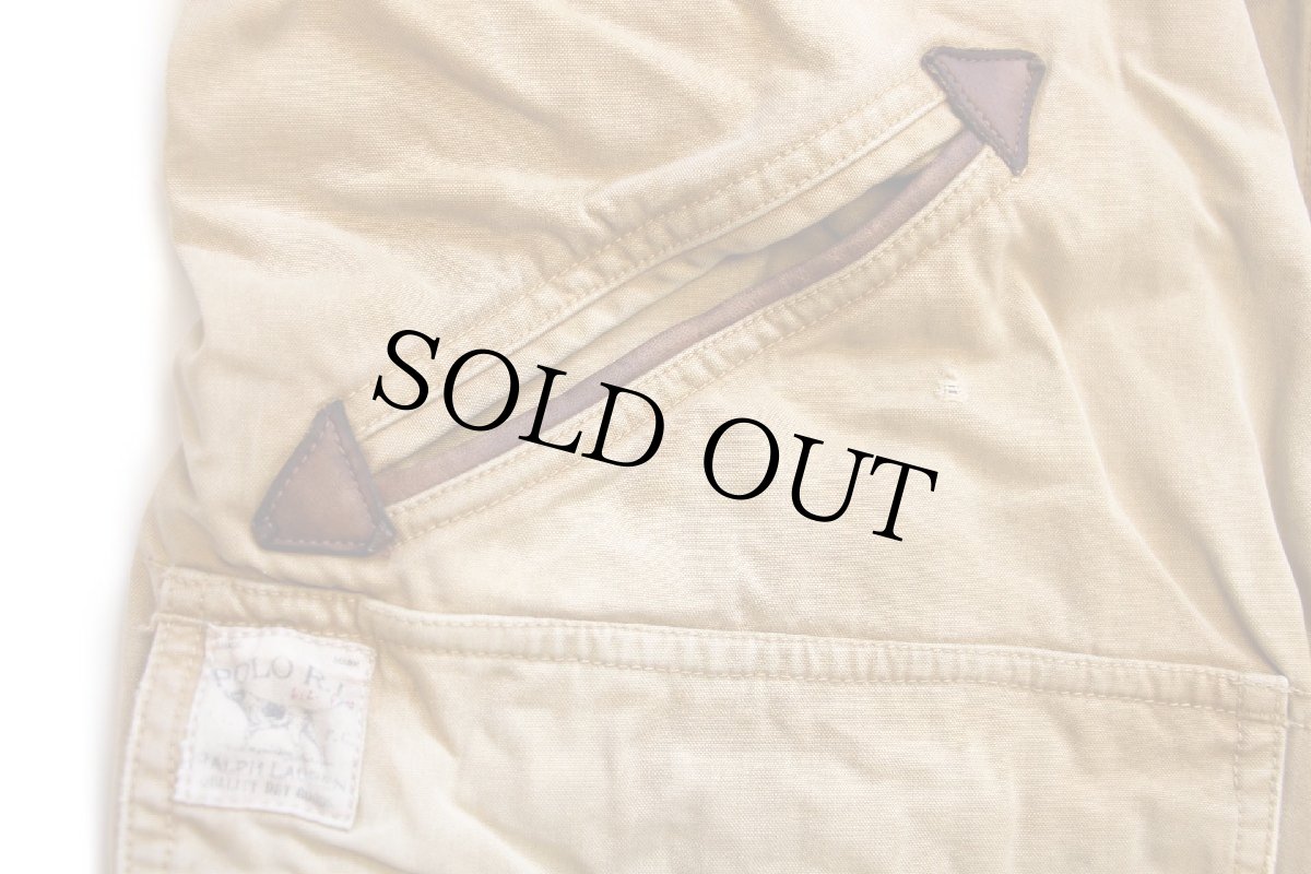 画像6: 00s ポロ ラルフローレン ツートン 切り替え コットン ハンティングジャケット 茶×レスキューオレンジ フェード S (6)