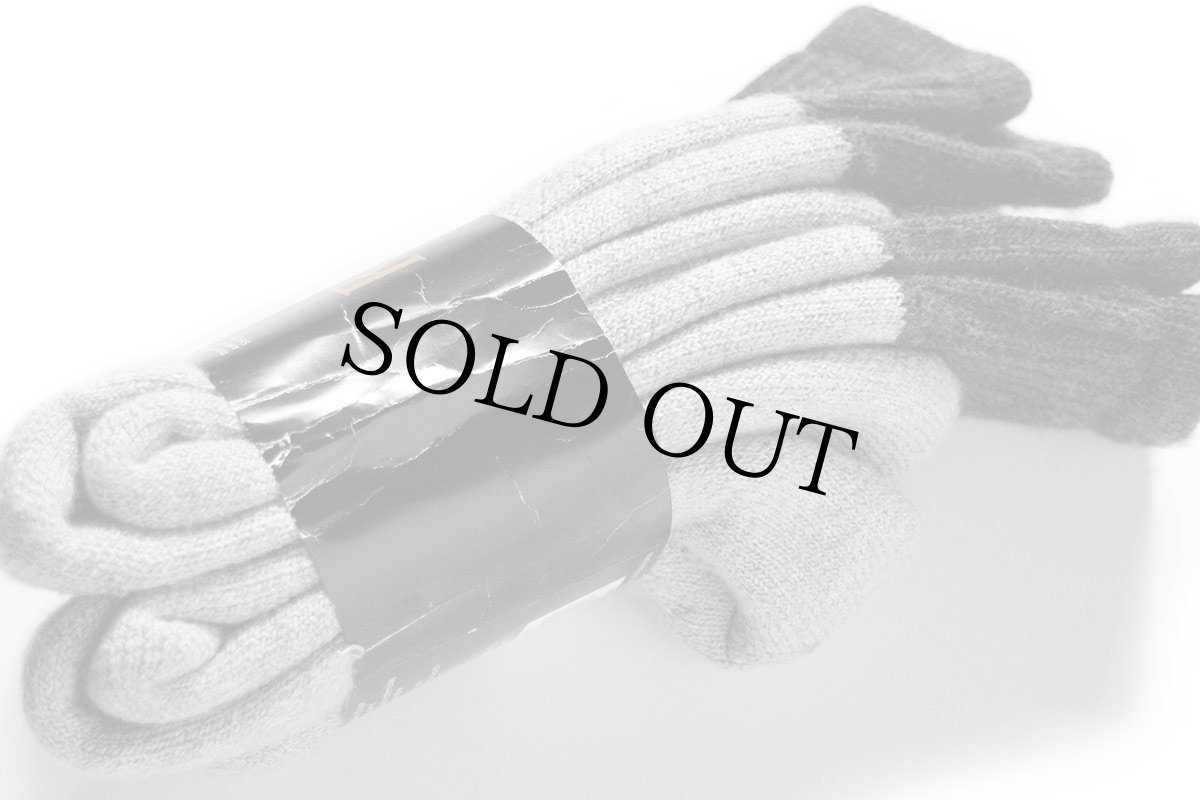 画像3: デッドストック★90s USA製 RED HEADレッドヘッド アクリル×ウールニット ソックス 杢グレー×チャコールグレー L 2ペア★靴下 (3)