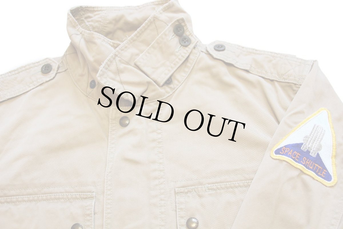 画像3: 00s ポロ ラルフローレン チンスト&パッチ付き ビンテージ加工 コットンツイル フィールドジャケット カーキ XL (3)