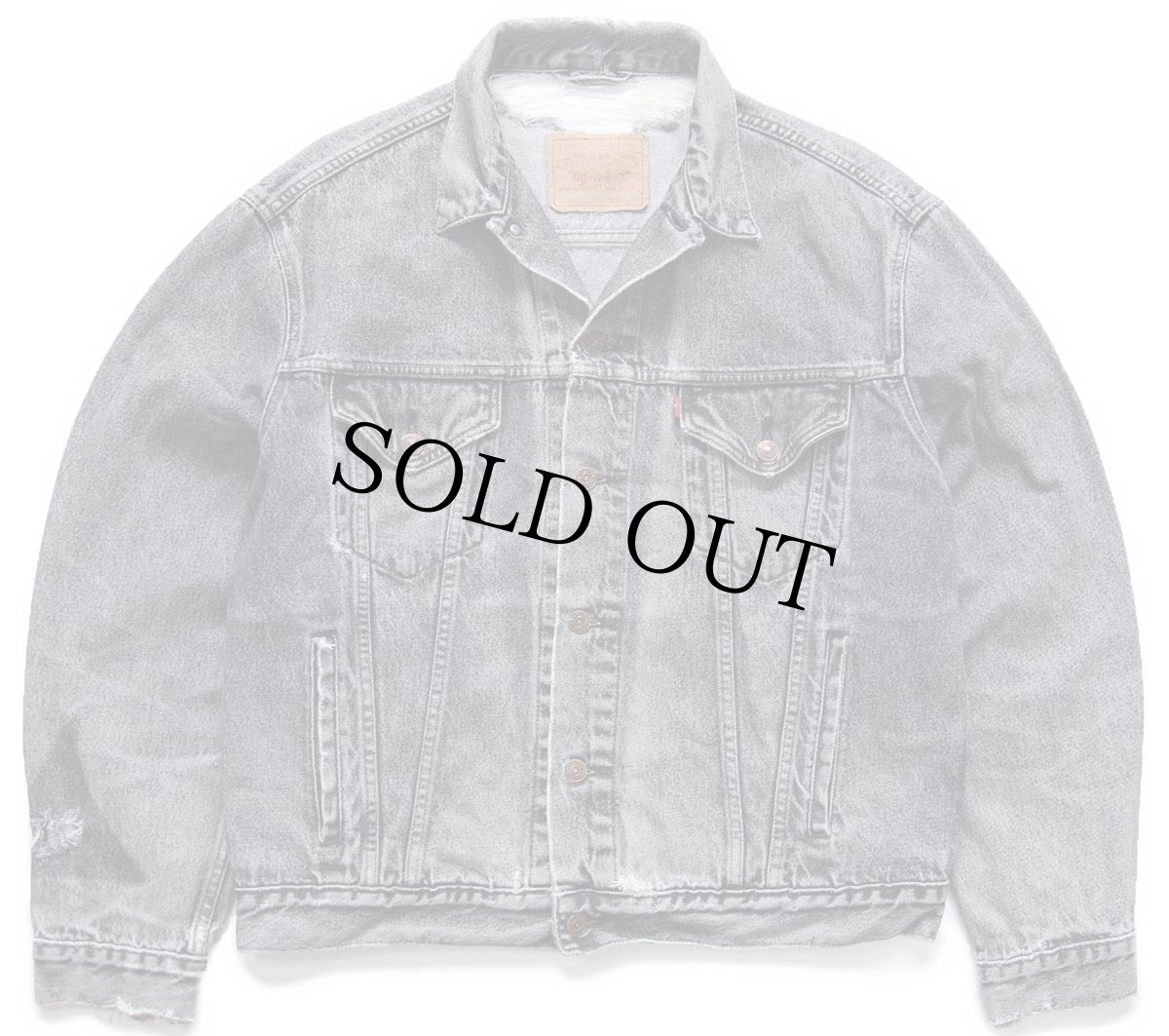 画像1: 90s Levi'sリーバイス 70503 先染め ブラック デニムジャケット 4ポケット ボロ XL★ユーロ (1)