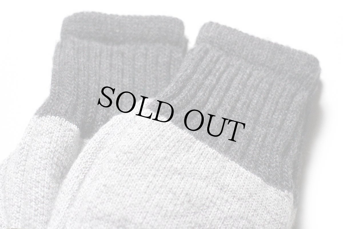 画像7: デッドストック★90s USA製 RED HEADレッドヘッド アクリル×ウールニット ソックス 杢グレー×チャコールグレー L 2ペア★靴下 (7)