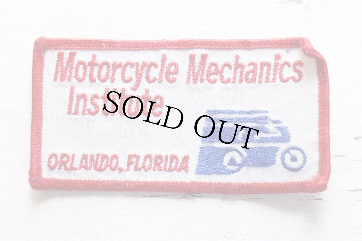 画像1: ビンテージ Motorcycle Mechanics Institute ORLANDO,FLORIDA バイク パッチ★ワッペン (1)