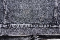 画像7: 90s Levi'sリーバイス 70503 先染め ブラック デニムジャケット 4ポケット ボロ XL★ユーロ (7)