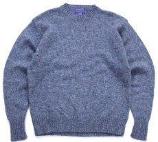 画像1: 00s PENDLETONペンドルトン ネップ入り ウールニット セーター ブルーグレー ミックス S (1)