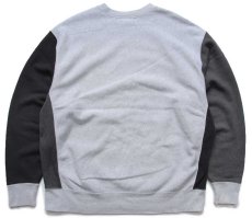 画像2: Championチャンピオン スクリプト ロゴ刺繍 クレイジーパターン パネル切り替え リバースウィーブ スウェット XL (2)