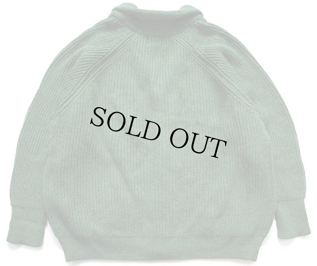 画像2: 英国製 PETER CHRISTIAN ショールカラー ローゲージ ブリティッシュ ウールニット カーディガン 緑 ミックス 4XL★特大 (2)