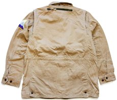 画像2: 00s ポロ ラルフローレン チンスト&パッチ付き ビンテージ加工 コットンツイル フィールドジャケット カーキ XL (2)