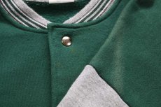 画像5: 90s USA製 Majestic MLB Oakland Athletics パッチ付き ツートン 切り替え スウェット スタジャン 緑×杢グレー XL★ジャケット (5)