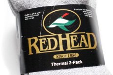 画像4: デッドストック★90s USA製 RED HEADレッドヘッド アクリル×ウールニット ソックス 杢グレー×チャコールグレー L 2ペア★靴下 (4)
