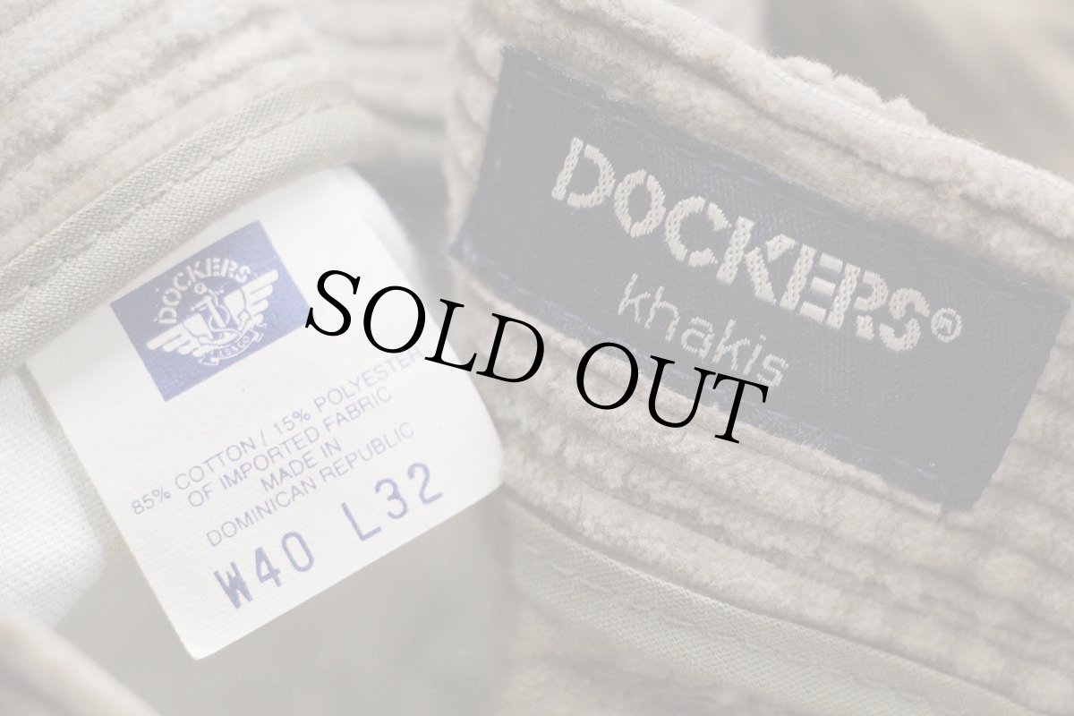 画像6: 90s DOCKERSドッカーズ RELAXED FIT ツータック 太畝 コーデュロイパンツ ブラウンベージュ W40 L32★Levi'sリーバイス (6)