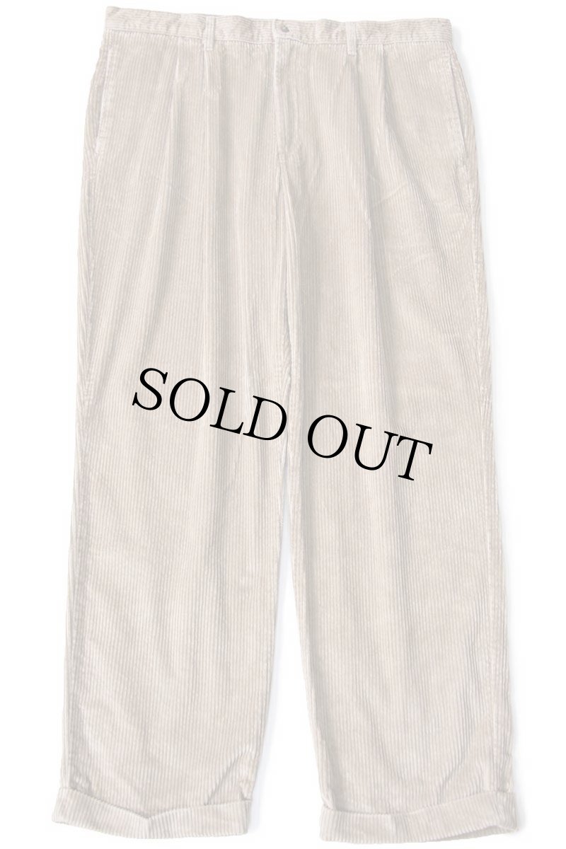 画像2: 90s DOCKERSドッカーズ RELAXED FIT ツータック 太畝 コーデュロイパンツ ブラウンベージュ W40 L32★Levi'sリーバイス (2)