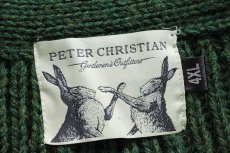 画像4: 英国製 PETER CHRISTIAN ショールカラー ローゲージ ブリティッシュ ウールニット カーディガン 緑 ミックス 4XL★特大 (4)