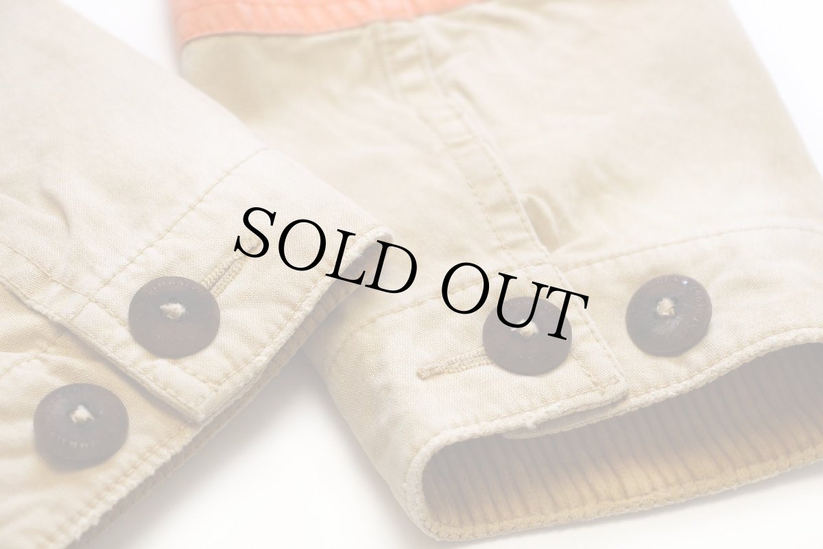 画像8: 00s ポロ ラルフローレン ツートン 切り替え コットン ハンティングジャケット 茶×レスキューオレンジ フェード S (8)