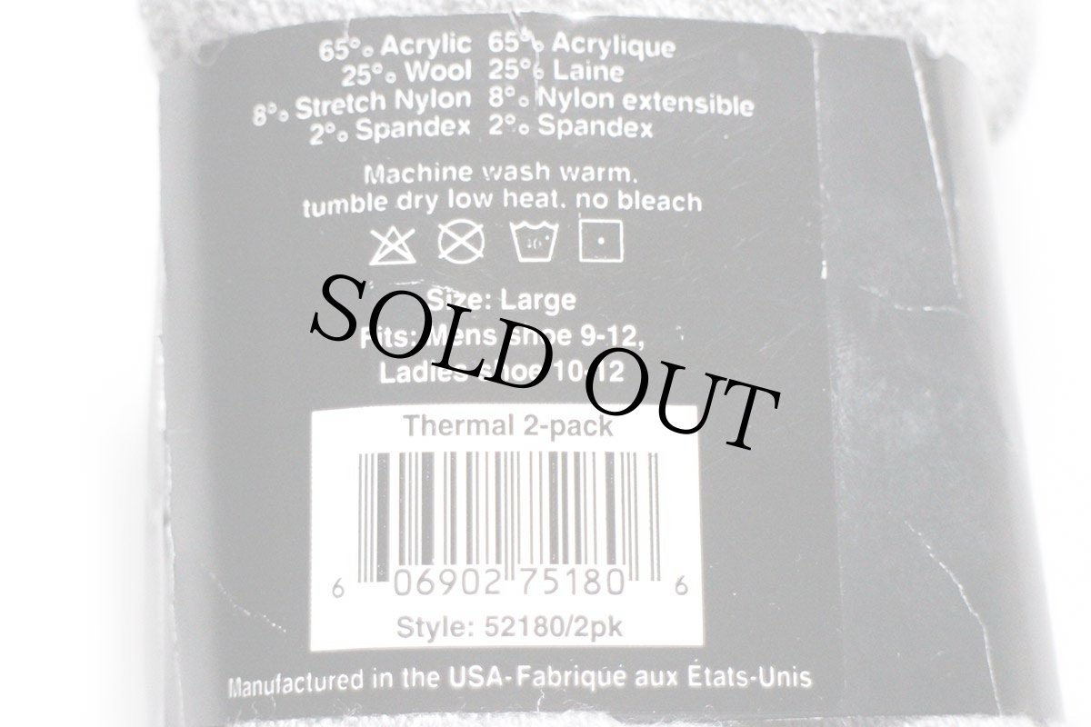 画像5: デッドストック★90s USA製 RED HEADレッドヘッド アクリル×ウールニット ソックス 杢グレー×チャコールグレー L 2ペア★靴下 (5)