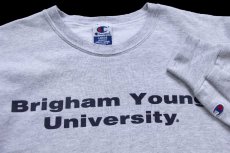 画像3: 90s メキシコ製 Championチャンピオン Brigham Young University スウェット 杢グレー L (3)