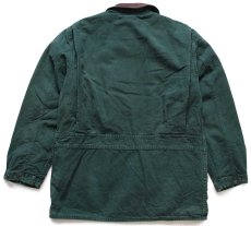 画像2: 00s Woolrichウールリッチ ラグ柄 ウールライナー コットン キャンバス フィールドコート 緑 M★ジャケット (2)