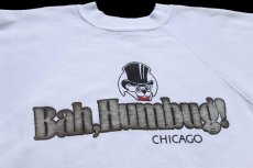 画像3: 80s USA製 Bah,Humbug! CHICAGO キャラクター スウェット 白 XL (3)