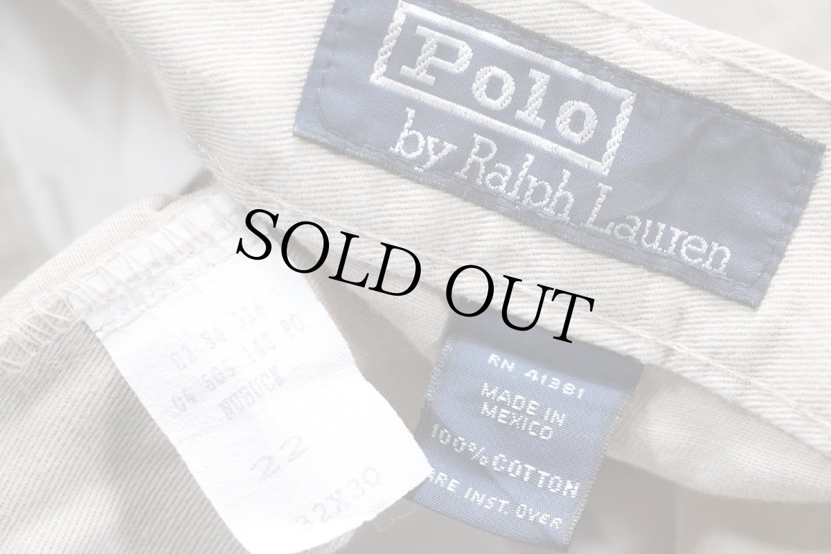 画像6: 90s メキシコ製 ポロ ラルフローレン ツータック コットン チノパン カーキ W32 L30 (6)