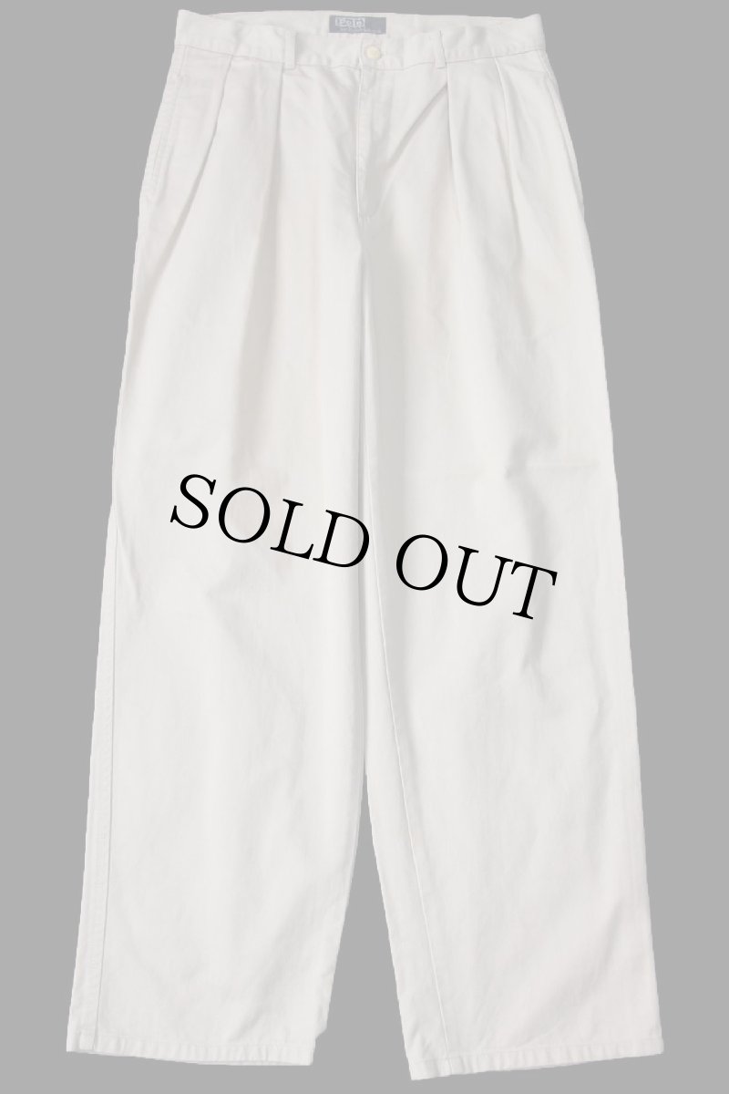 画像2: 90s メキシコ製 ポロ ラルフローレン ツータック コットン チノパン カーキ W32 L30 (2)