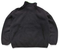画像2: 80s USA製 Woolrichウールリッチ プルオーバー フリース 黒×蛍光黄緑 (2)