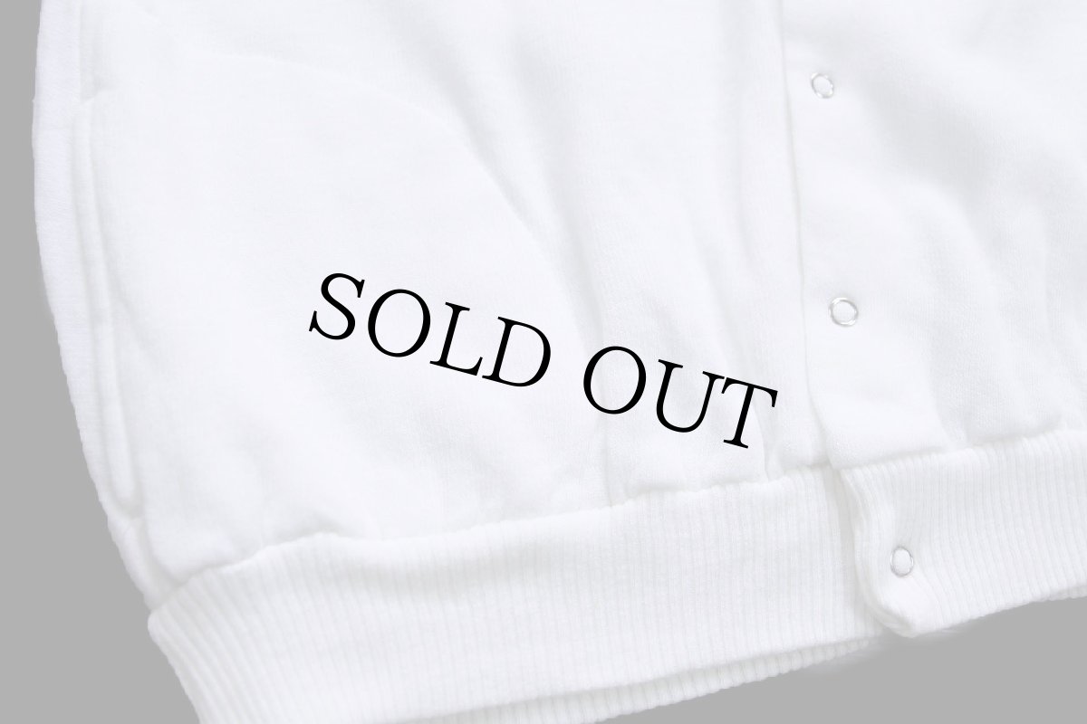 画像6: 80s フランス製 CHAMONIX Mt BLANC フェルトプリント アクリル スウェットベスト 白 (6)