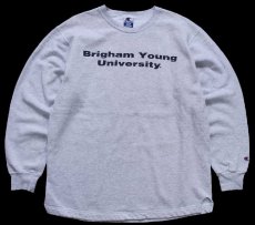 画像1: 90s メキシコ製 Championチャンピオン Brigham Young University スウェット 杢グレー L (1)