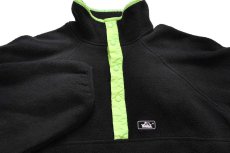 画像3: 80s USA製 Woolrichウールリッチ プルオーバー フリース 黒×蛍光黄緑 (3)