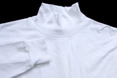 画像4: 90s 米軍 U.S.NAVY 無地 タートルネック フライト デッキクルー コットン 長袖Tシャツ 白 XL (4)