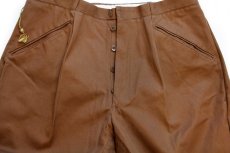 画像4: デッドストック★ビンテージ Cermar ワンタック コットンツイル ジョッパーズパンツ 茶 54 (4)