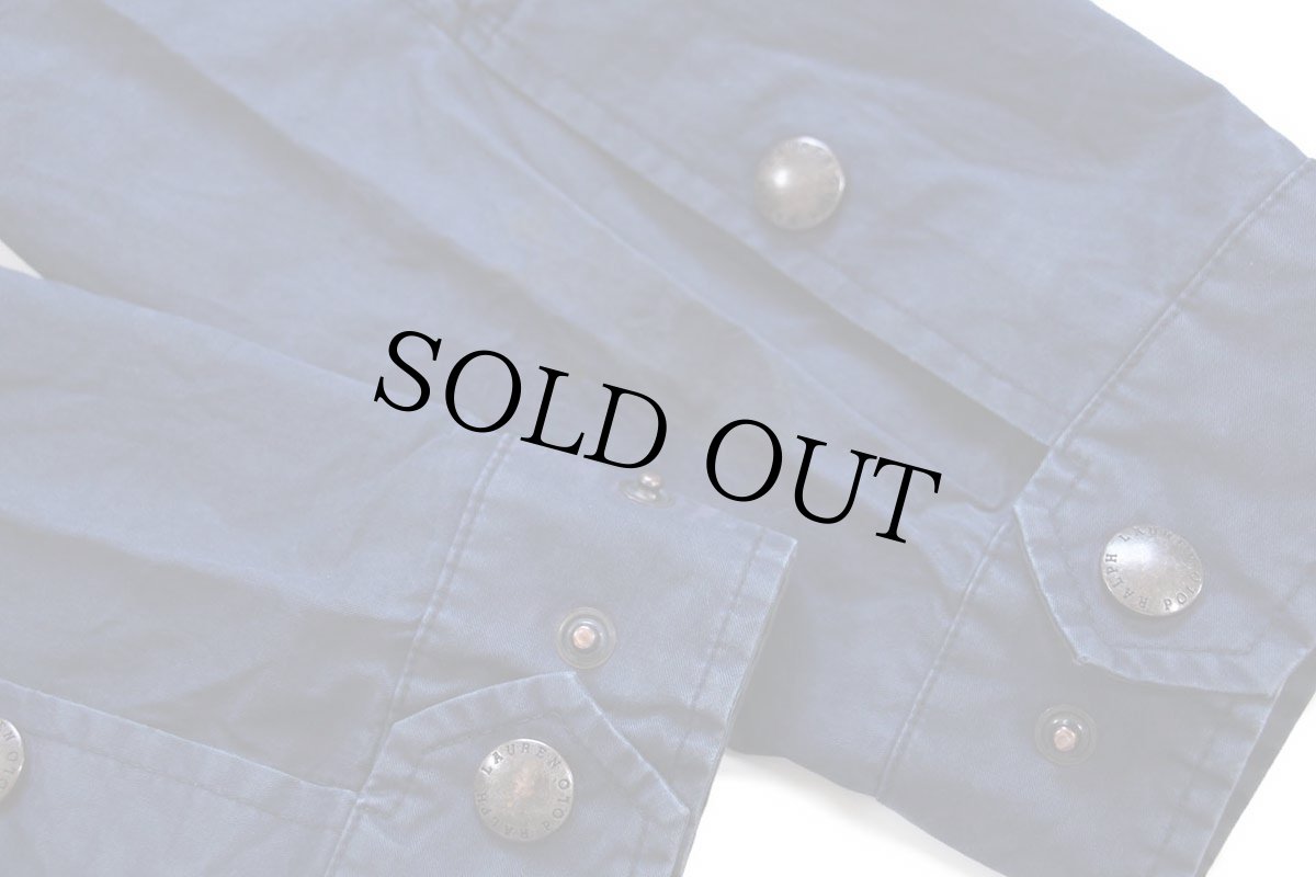 画像8: 00s ポロ ラルフローレン ROYAL NAVY コットンポプリン モーターサイクルコート 紺 L★ロイヤルネイビー (8)