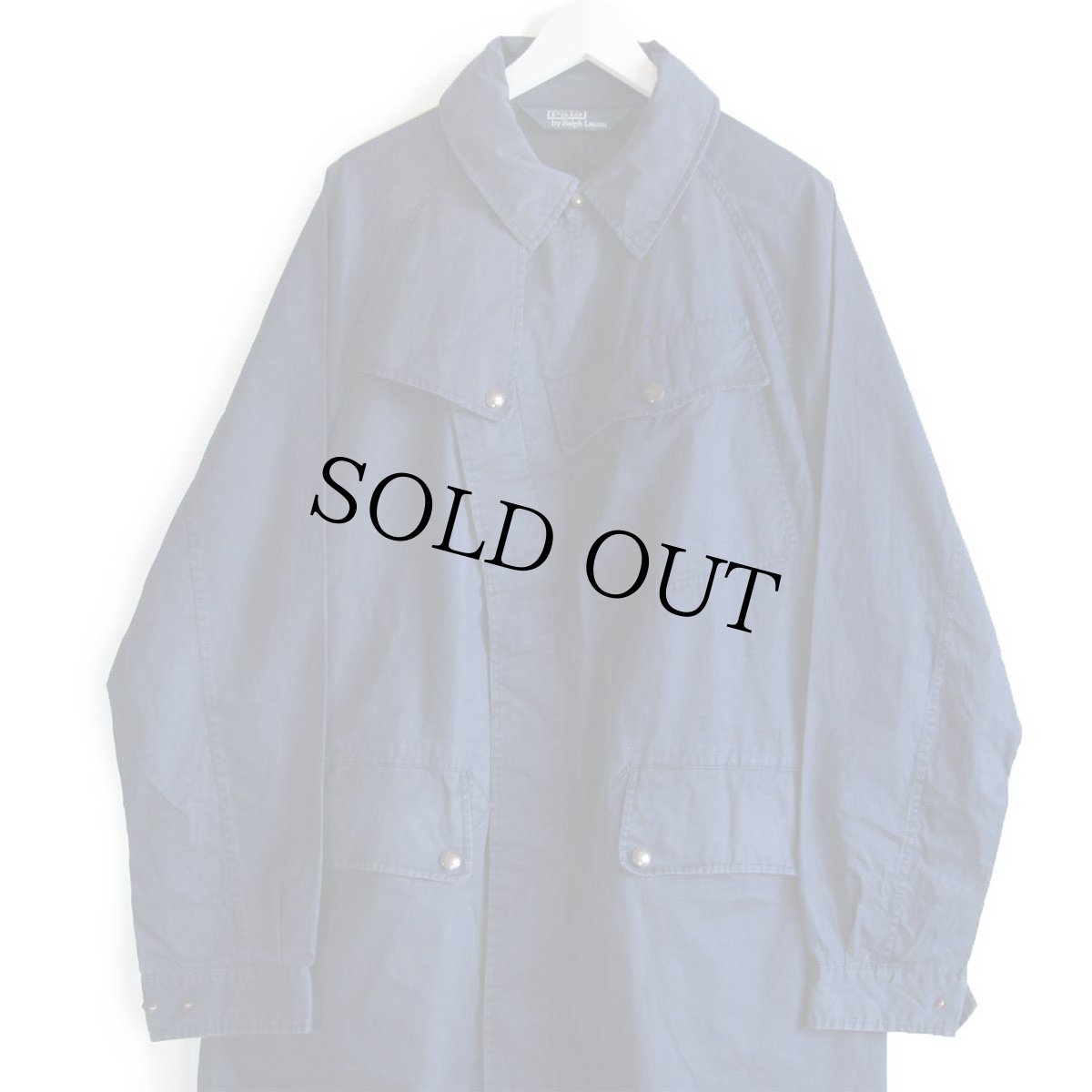 画像1: 00s ポロ ラルフローレン ROYAL NAVY コットンポプリン モーターサイクルコート 紺 L★ロイヤルネイビー (1)